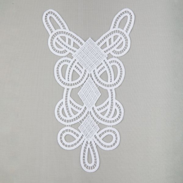 Пришивная кружевная вставка 160 мм, гипюр, 10 шт, Турция, белый, Gamma GIC-27-01