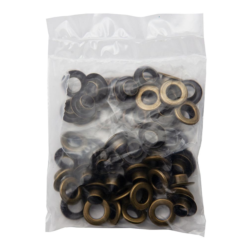 Люверсы металл ⌀_8.0 мм (внутр.), латунь, цв.латунь плоский, 50 шт, BIG