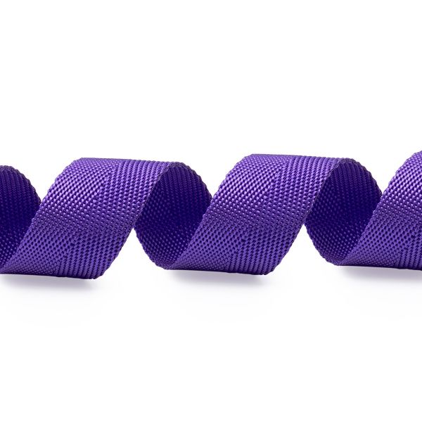 Стропа (ременная лента) 25 мм / 5х2.5 метра, толщ. 1.0 мм, [15.1 г/пог.м], 100% п/п, 19 фиолетовый