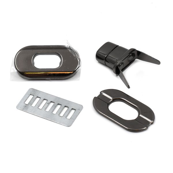 Застежка для сумки поворотная 2.9х2.1х2 см, 5 шт, бл.никель, 3455