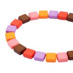 Бусины пластик 6х6х3 мм, 50 г, с двойным отверстием, микс цвета, плоский квадрат, Яркий, Astra&Craft 7429