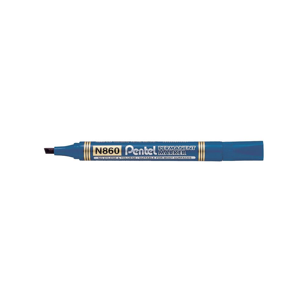 Маркер перманентный 1.8-4.5 мм, скошенное 12 шт, N860C синий, Pentel