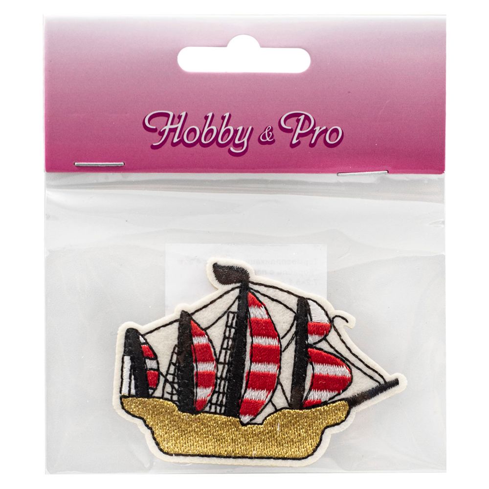 Термоаппликация "Корабль с парусами", 7.2х5.1см