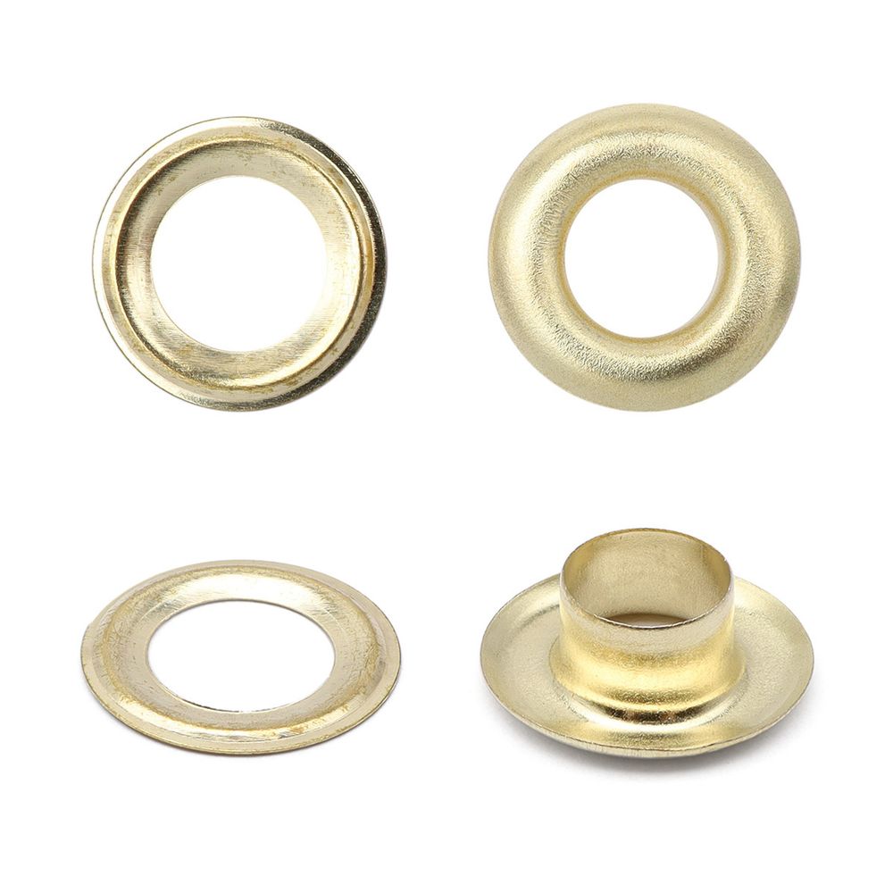 Люверсы металл ⌀_7.3 мм (внутр.), №5, сталь, золото, 100 шт, New Star