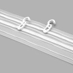 Лента (тесьма) шторная: сборка параллельная (1:2) 60 мм / 50 метров, органза