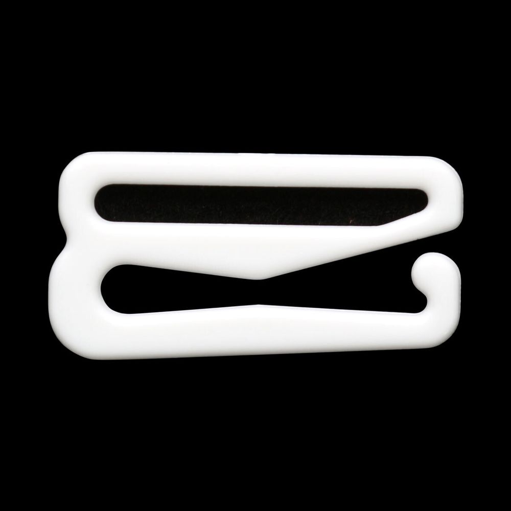 Крючки для бюстгальтера пластик 15.0 мм, 100 шт, белый, 7724206-1