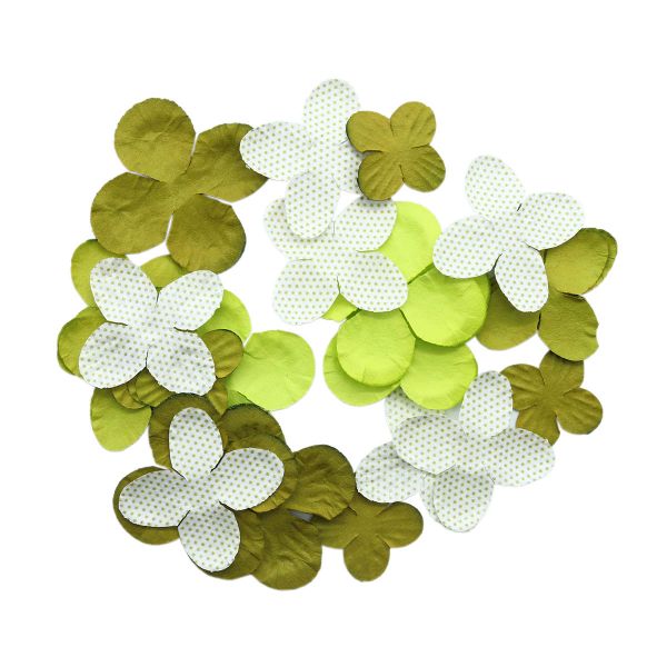 Лепестки бумажные d 4,5 см/3,5 см/2,5 см, упак., 25 шт, Астра, зеленый