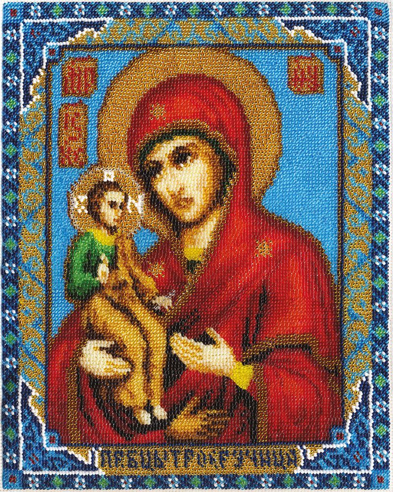 Panna, Икона Божией Матери Троеручица (бисер), 21,5х26.5 см