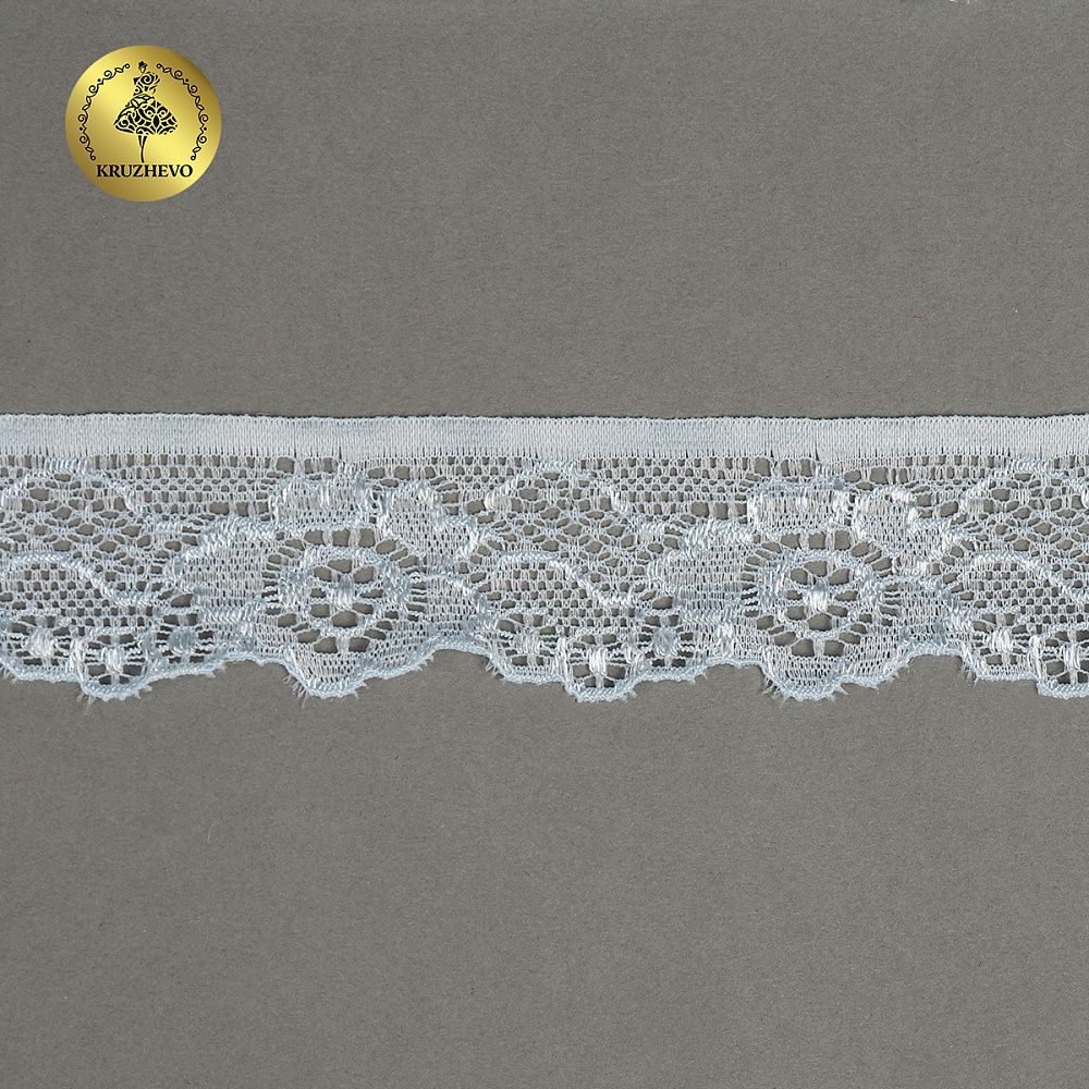 Кружево эластичное (стрейч) арт.L839 30мм цв.F183 голубой уп.50м, Kruzhevo