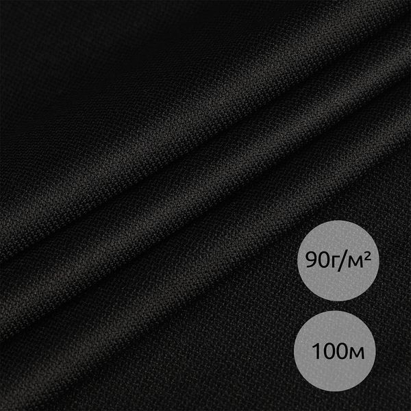 Дублерин эластичный 90 г/м², 150 см / 100 метров, 662B черный, IdealTex