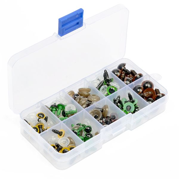 Глаза для кукол и игрушек круглые винтовые 8-12 мм, цв. микс, уп. 100 шт