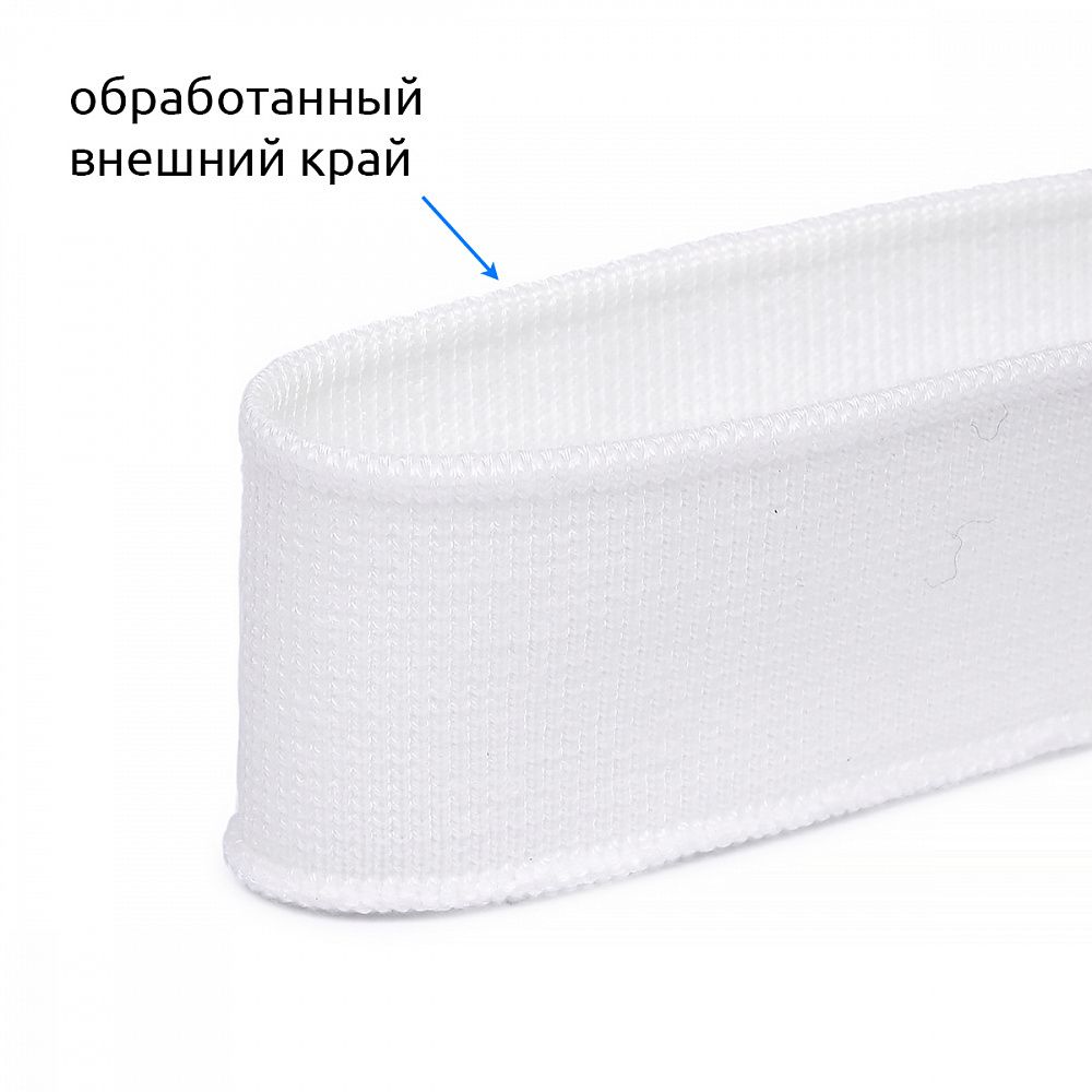 Подвяз (довяз) трикотажный 3.5х80 см, белый, 100% п/э, 5 штук