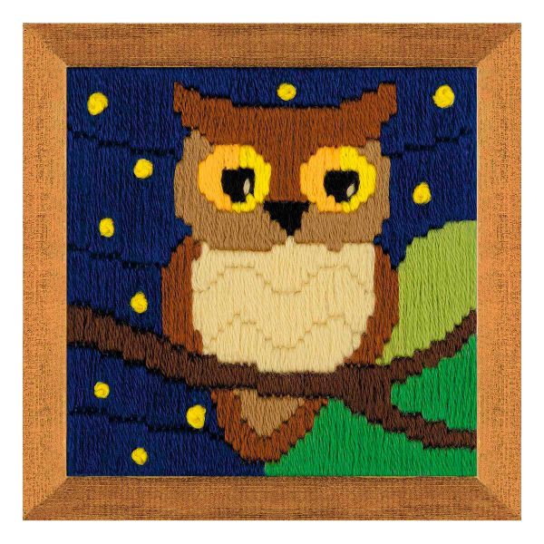 Набор для вышивания нитками Риолис, Сова среди звезд 10х10 см