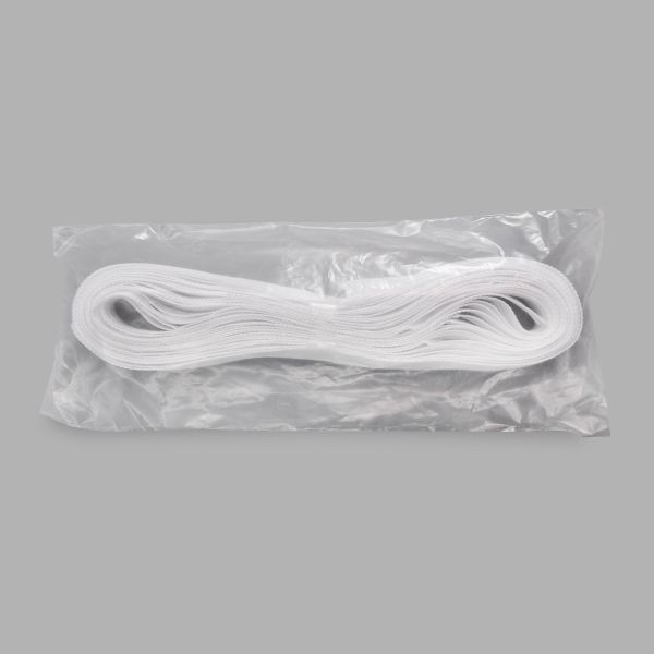 Лента (тесьма) шторная: сборка параллельная 25 мм / 10 метров, (1 ряд петель, 2 шнура), белый ТУ, (C18)