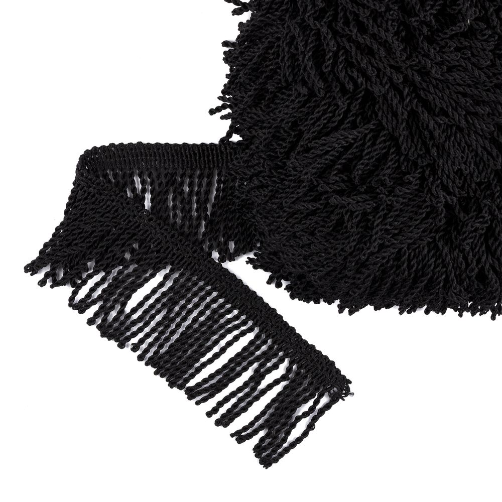 Бахрома отделочная 75.0 мм / 25 метров, витая, 115 черный, Gamma 565