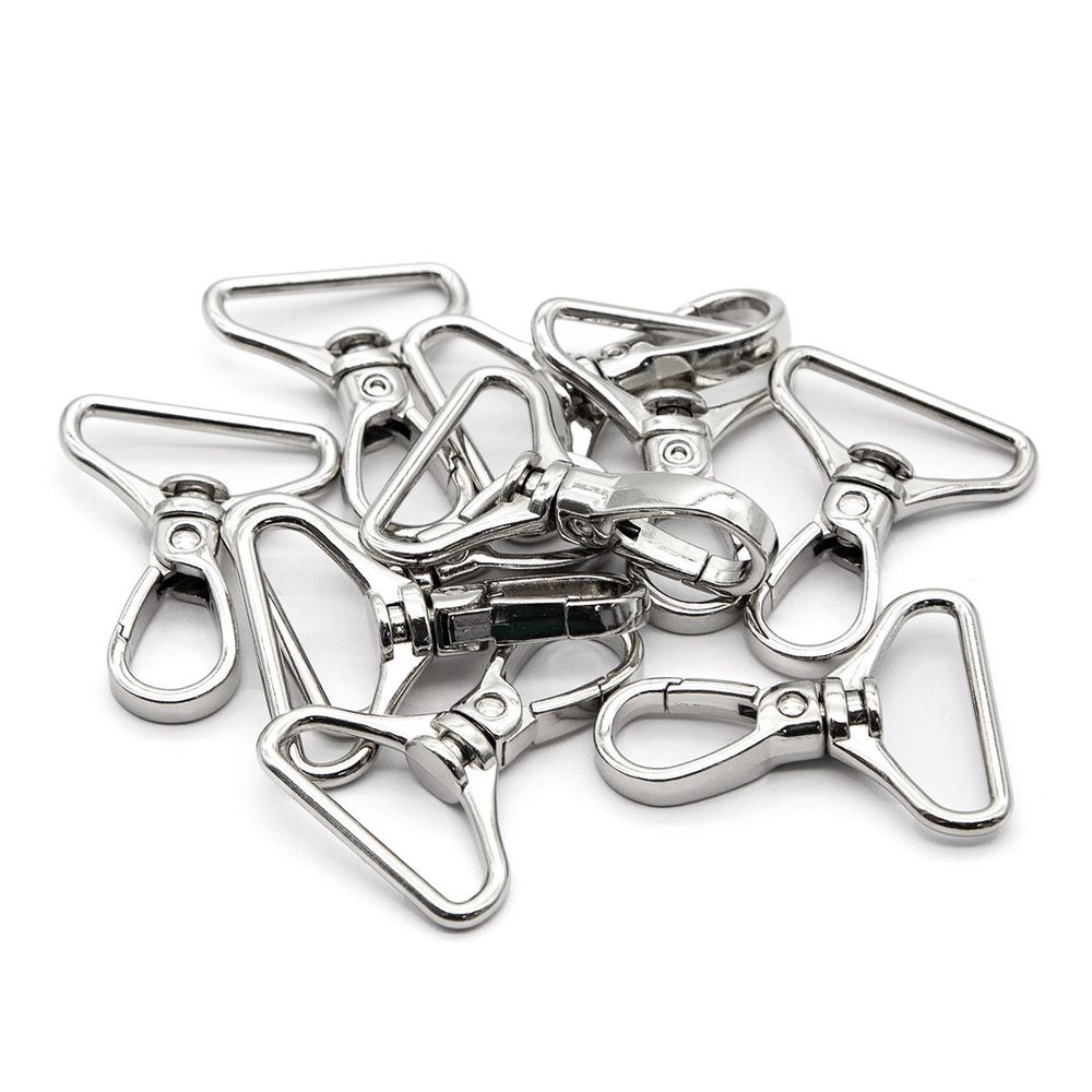 Карабин металл 32.0 мм (52х38 мм), никель, 10 шт