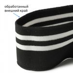 Подвяз (довяз) трикотажный 6.0х80 см, черный с белыми полосами, 100% п/э, 5 штук