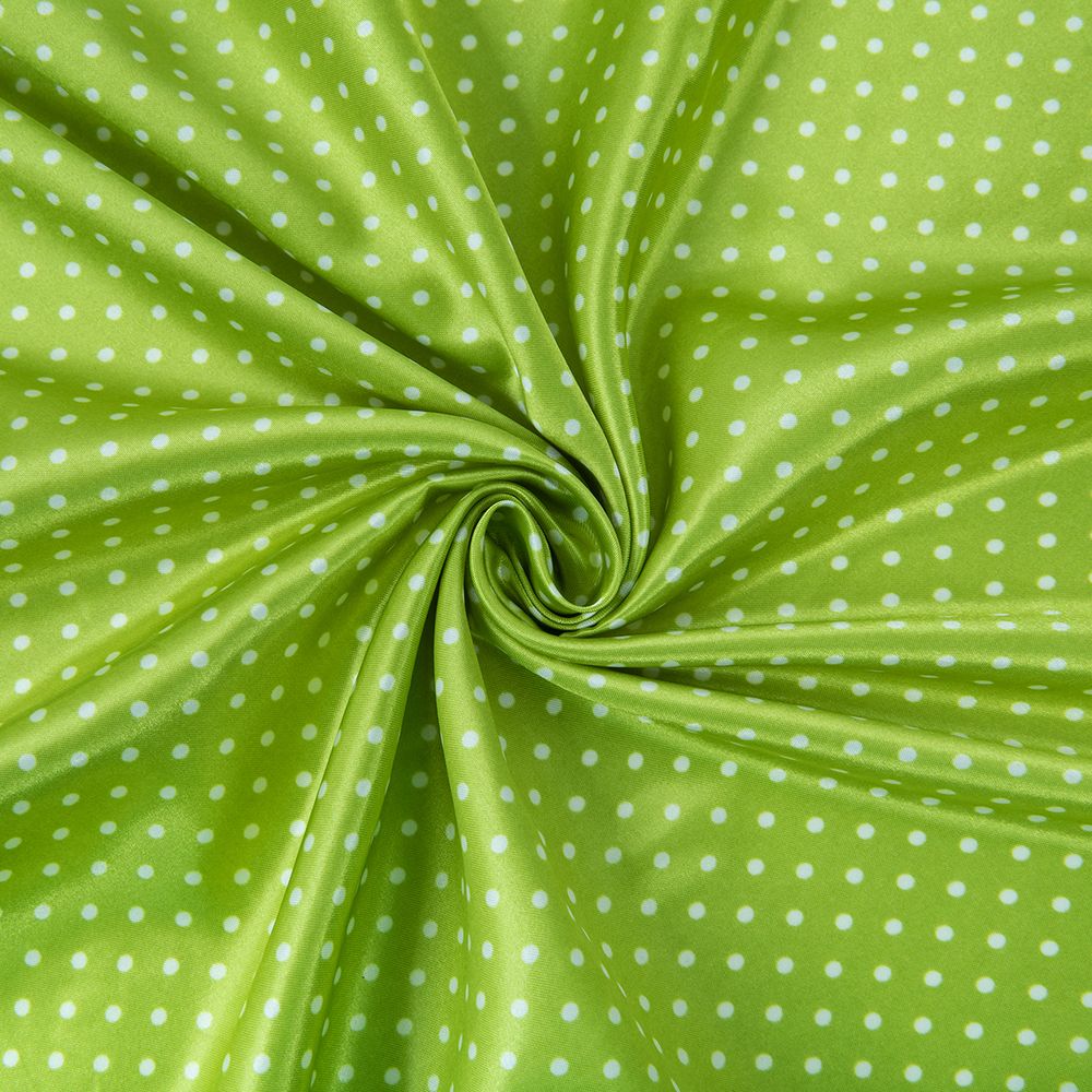 Ткань блузочная Poly satin 75 г/м², 200х145 см, 19 салатовый/ белый, Gamma PSS-002