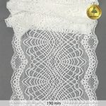 Кружево бельевое эластичное 190 мм / 10 м, 6389, цв.004 белый, Kruzhevo