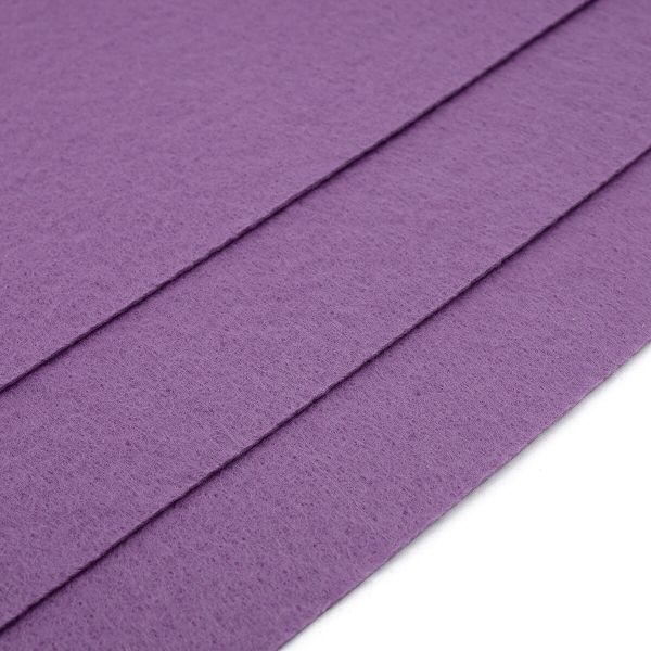 Фетр листовой жесткий 1.0 мм, 160гр, 20х30см, 3 штук Astra&Craft (AF879/YF622 сиреневый)