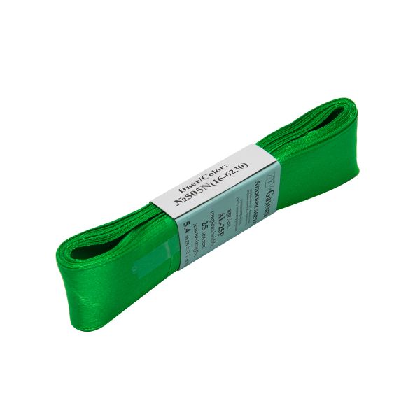 Лента атласная 1-сторонняя 25.0 мм / 5 шт по 5.4 метра, №505N(16-6230) салатовый, Gamma AL-25P