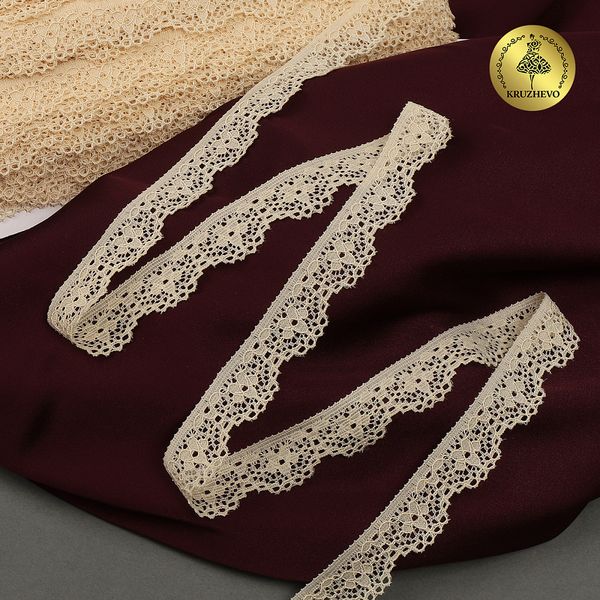 Кружево эластичное (стрейч) 8031 15мм цв.L126 бежевый, 50м, Kruzhevo