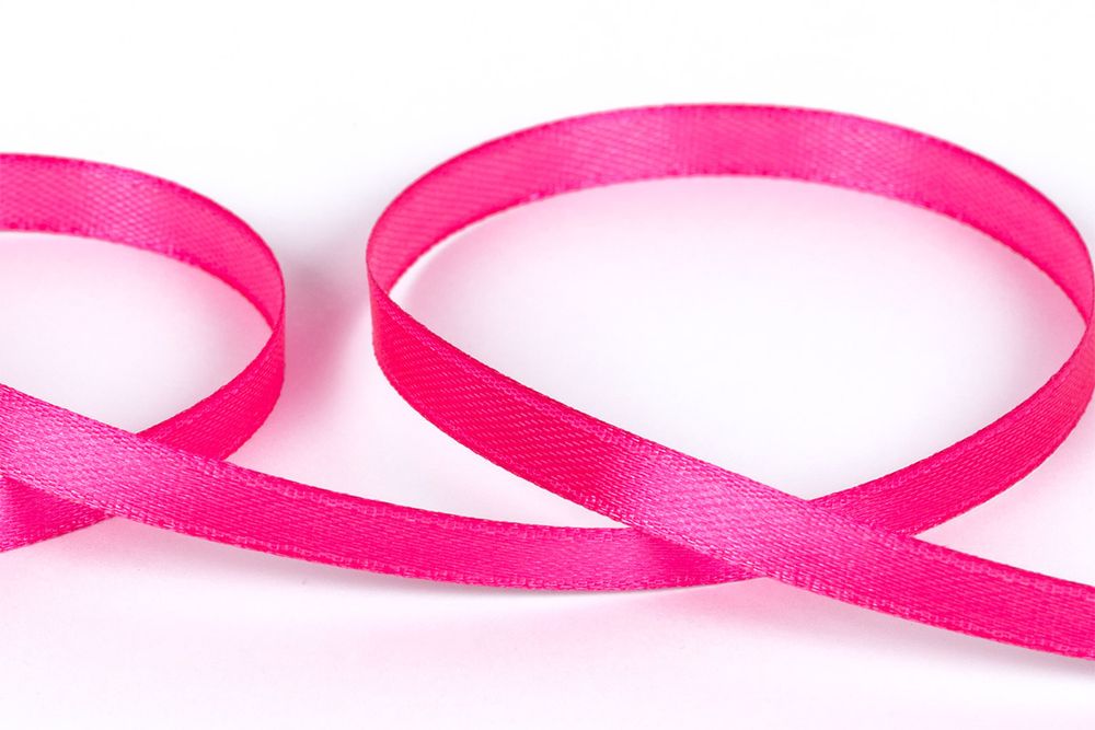 Лента атласная 1-сторонняя 6.0 мм / 33±2 метра, №514N(17-2435) фуксия(неон), Gamma