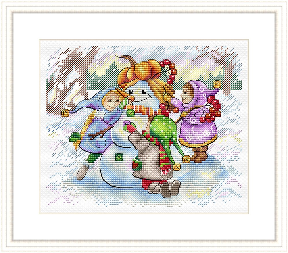 Набор для вышивания нитками МП Студия (Жар-птица), Дружная команда, 15х19 см