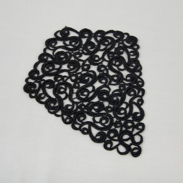 Пришивная кружевная вставка 160 мм, гипюр, 10 шт, Турция, черный, Gamma GIC-22-01