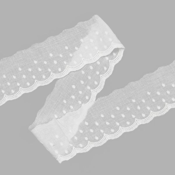 Кружево шитьё х/б 69 мм / 3.4 метра, цвет неотбеленный