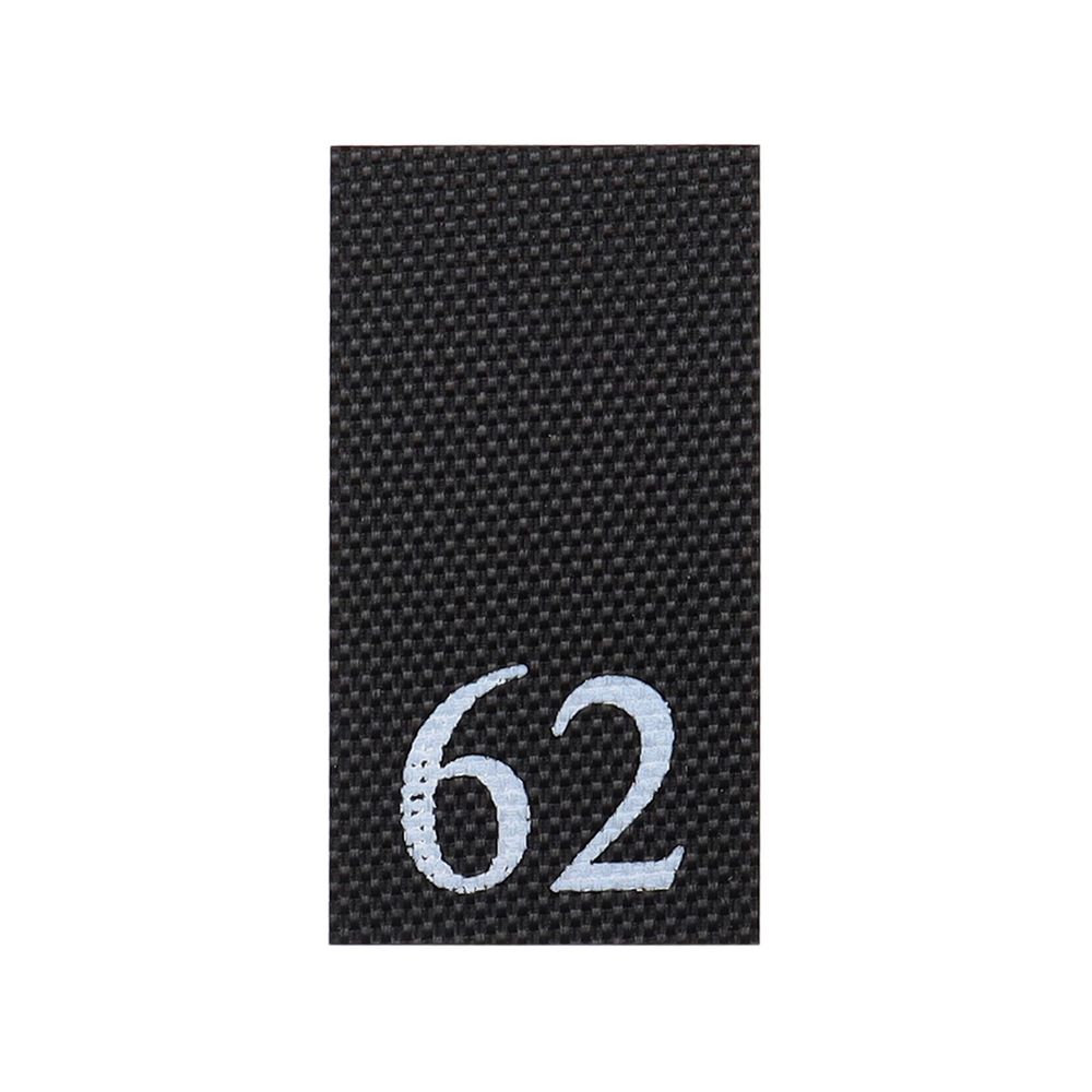 Этикетка-размерник 10х20мм, 100 шт/упак, черный фон/белый шрифт (MN) (62)