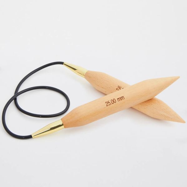 Спицы круговые Knit Pro Jumbo Birch 35 мм / 100 см, береза, натуральный, 35804