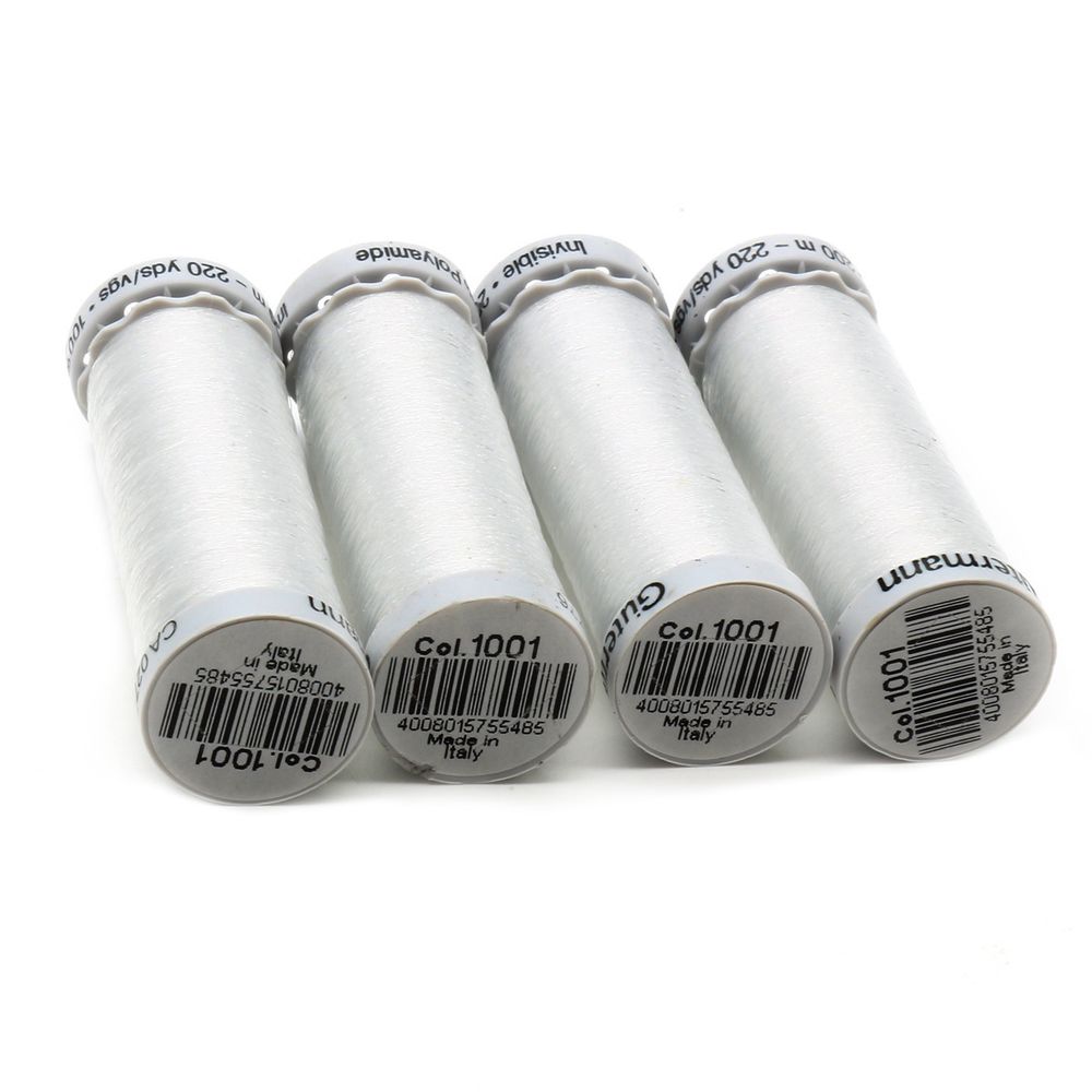 Особо тонкая мононить Gutermann Sulky Invisible, 200м, 1001 прозрачный, 5 кат