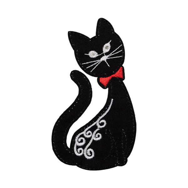 Термоаппликация L №02/5, 5 шт, L022 кошка с бабочкой 9.7х5.3 см, Gamma