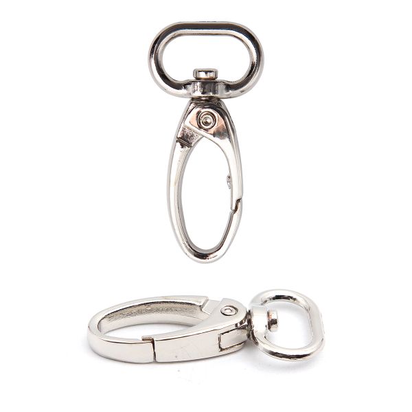 Карабин металл 15.0 мм (43х22 мм), никель, ГУ12849, 4 шт