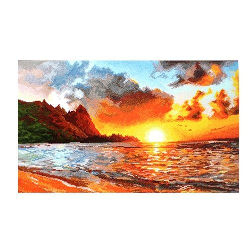 Набор для вышивания нитками Овен, Золото заката, 39х23 см