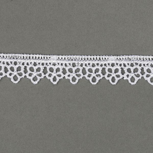 Кружево гипюр (плетёное) 15 мм диз.8GB0731 цв.01 белый, уп.9м, Kruzhevo