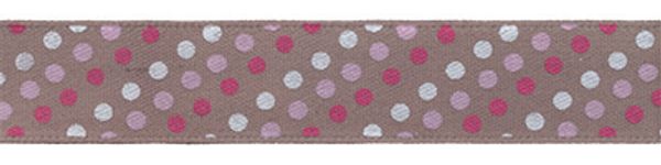 Лента атласная с рисунком 12.0 мм / 22.8±1 метра, D4/054 круги/серый, Gamma ALP-123