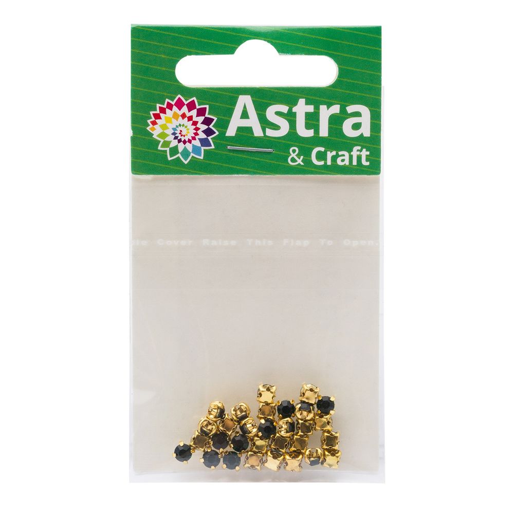 Хрустальные стразы в цапах круглые (золото) изумруд 4х4мм, 29-30 шт/упак Astra&Craft, ЗЦ016НН44