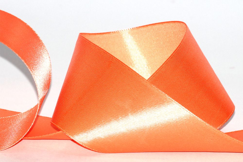 Лента атласная 1-сторонняя 50.0 мм / 33±2 метра, 125 красно-оранжевый, Gamma