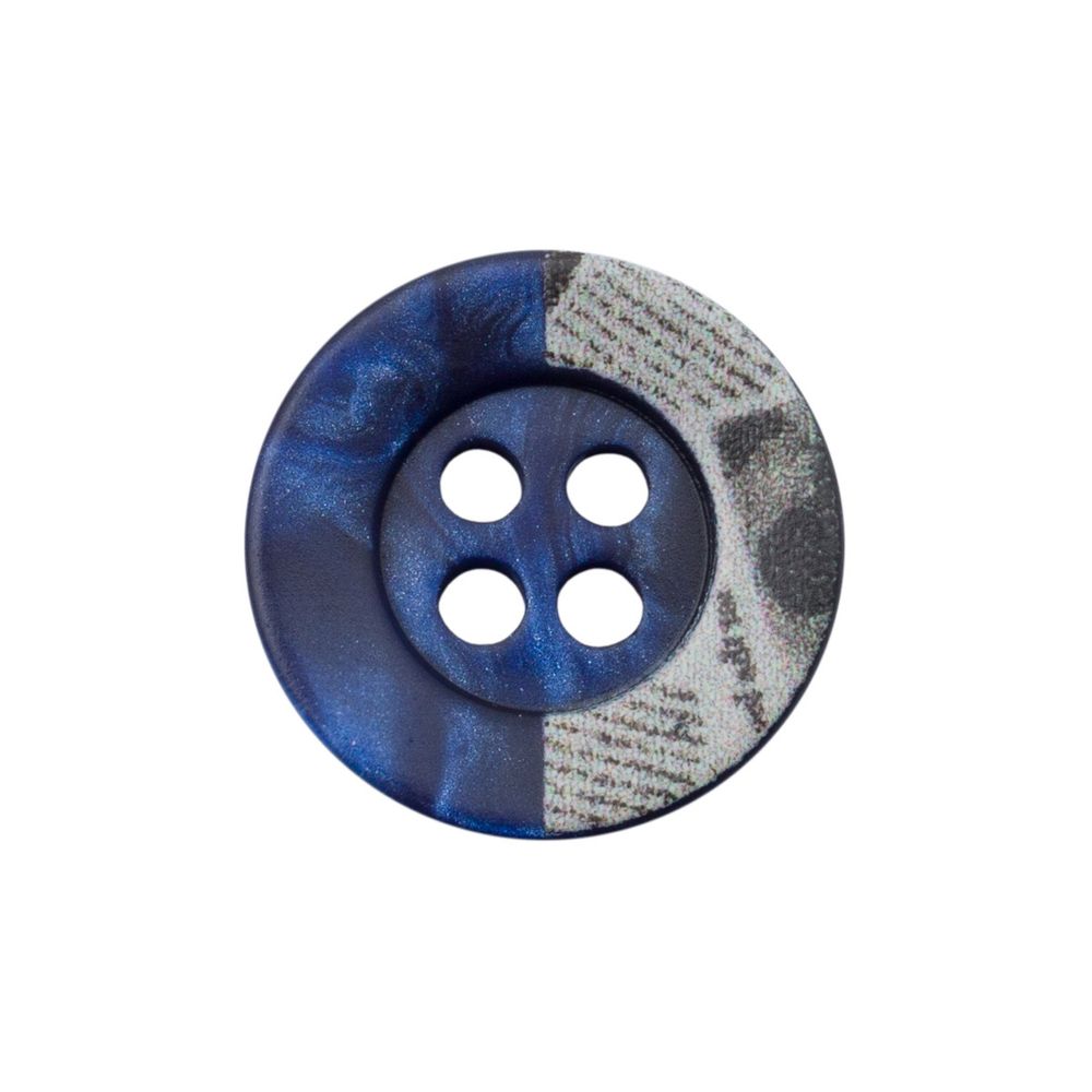 Пуговицы 4 прокола 24L=15 мм, пластик, col.E синий, 36 шт, CN2818