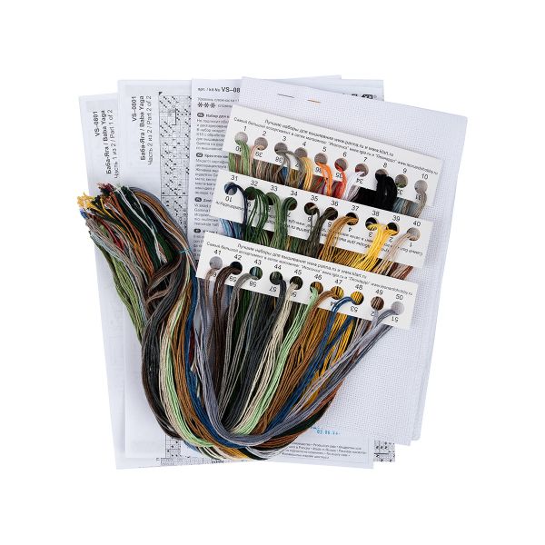 Набор для вышивания нитками Panna, Золотая серия, Баба -Яга, 25х35 см