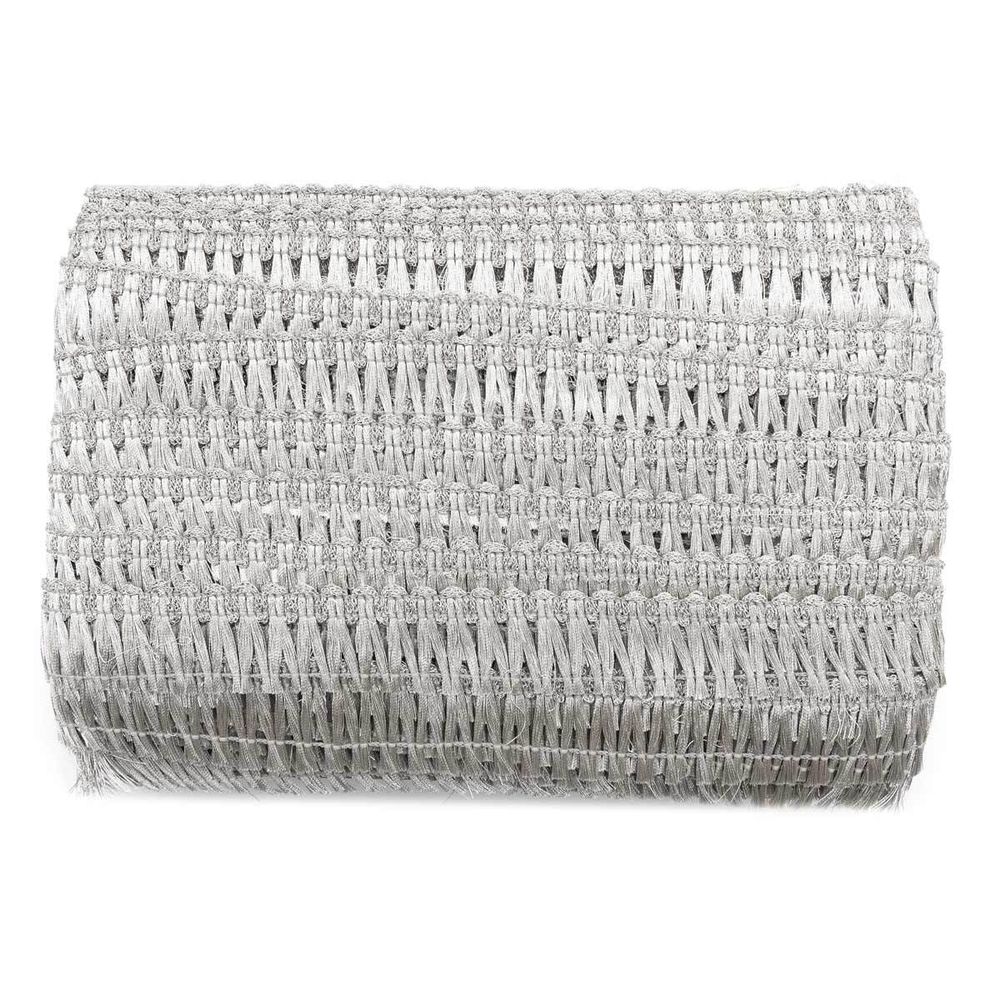 Бахрома отделочная 28.0 мм / 25 метров, металлизированная, цв.серебро 1123