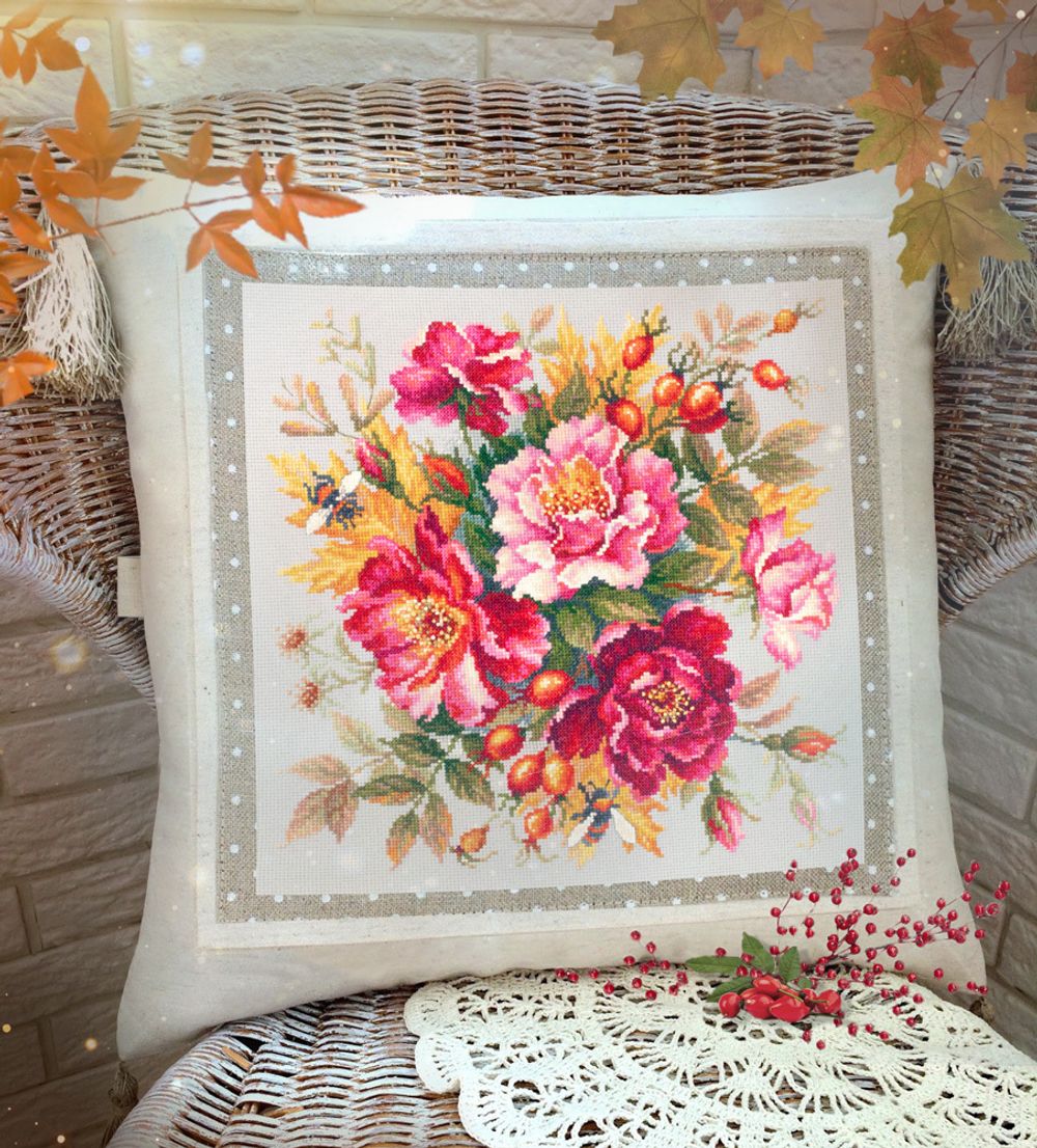 Набор для вышивания нитками Чудесная игла, Магия цветов. Шиповник, 30х30 см