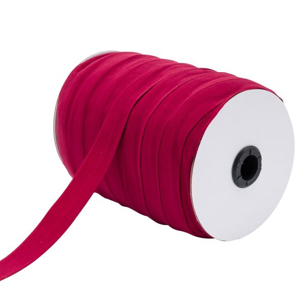 Косая бейка трикотажная 20 мм / 100 метров, C520 темно-красный