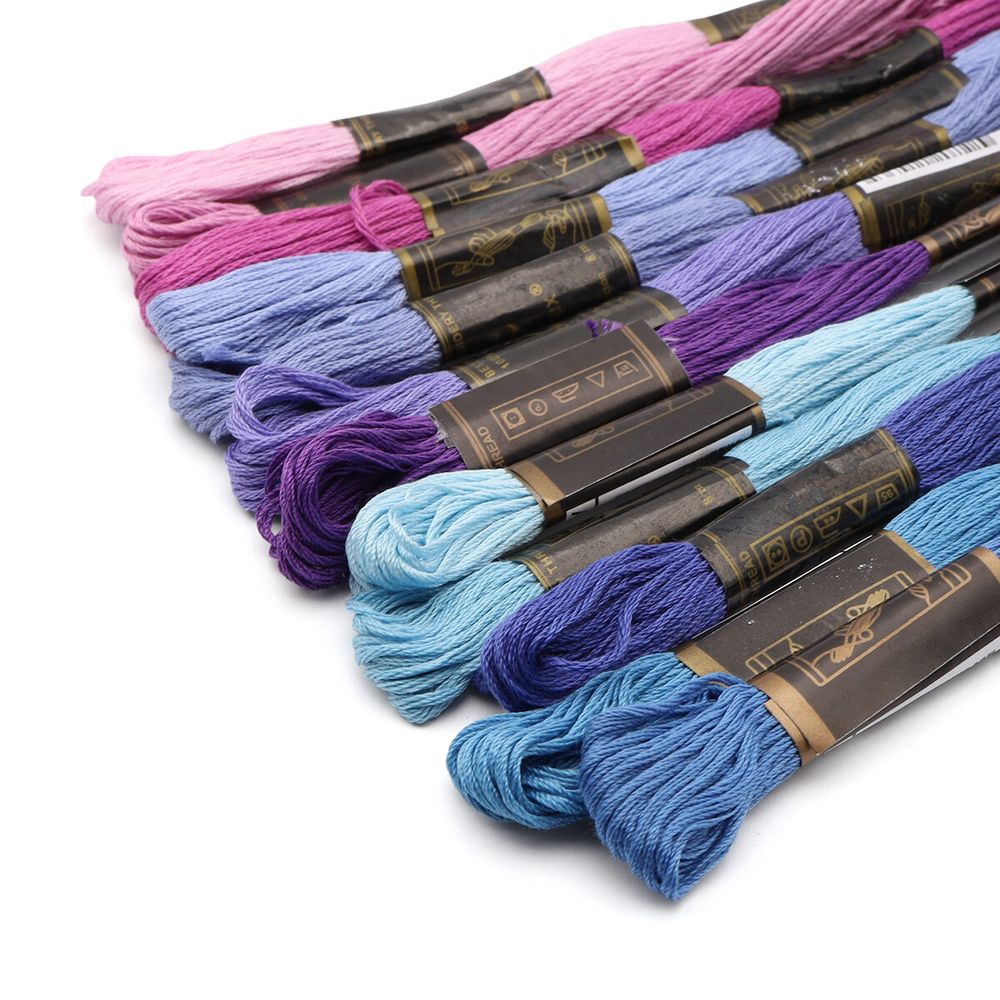 Набор мулине для вышивания и рукоделия Универсальный №6, 12 шт по 8м, 12 цветов, Bestex