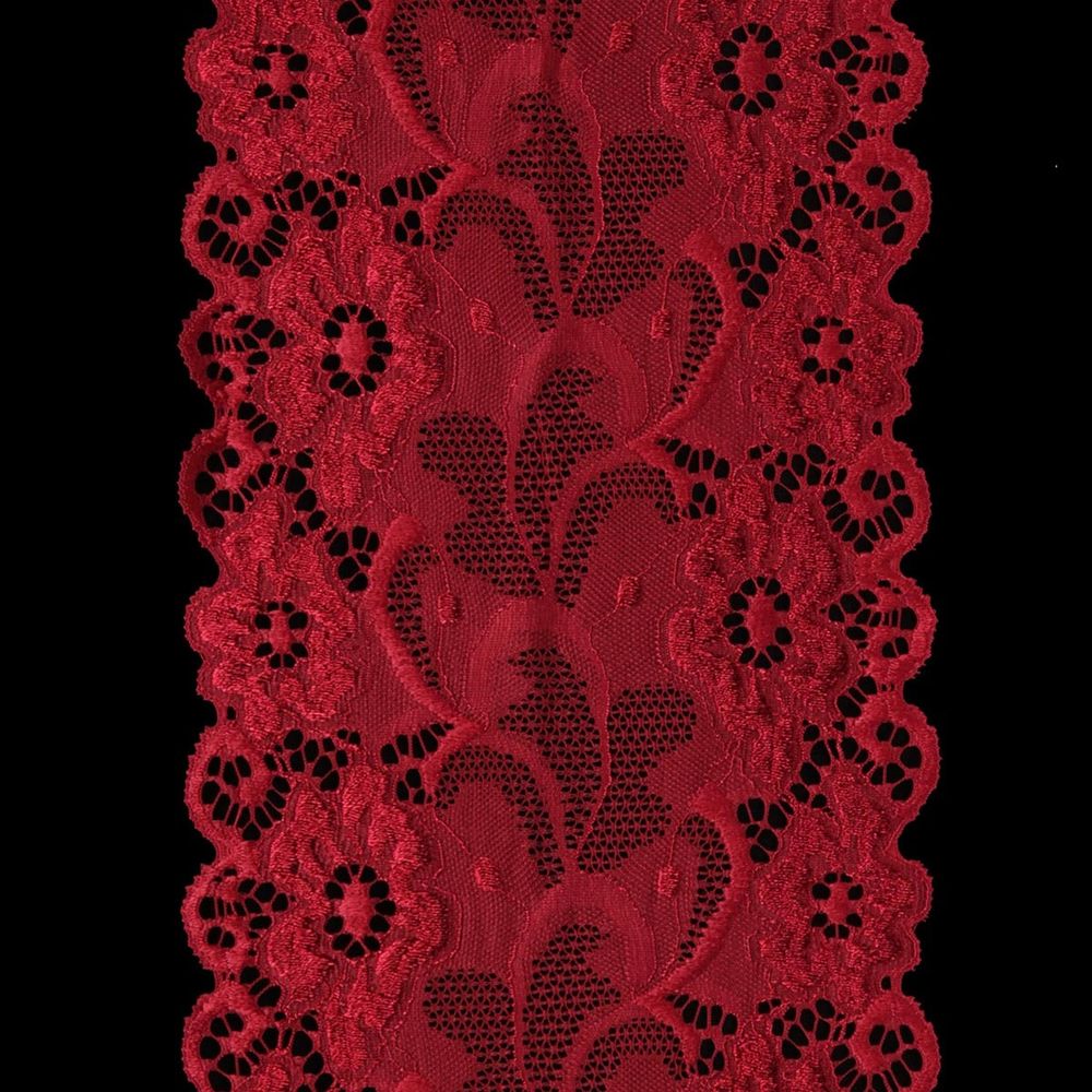 Кружево бельевое эластичное 150 мм / 13.72 м, цв. C520 т.красный