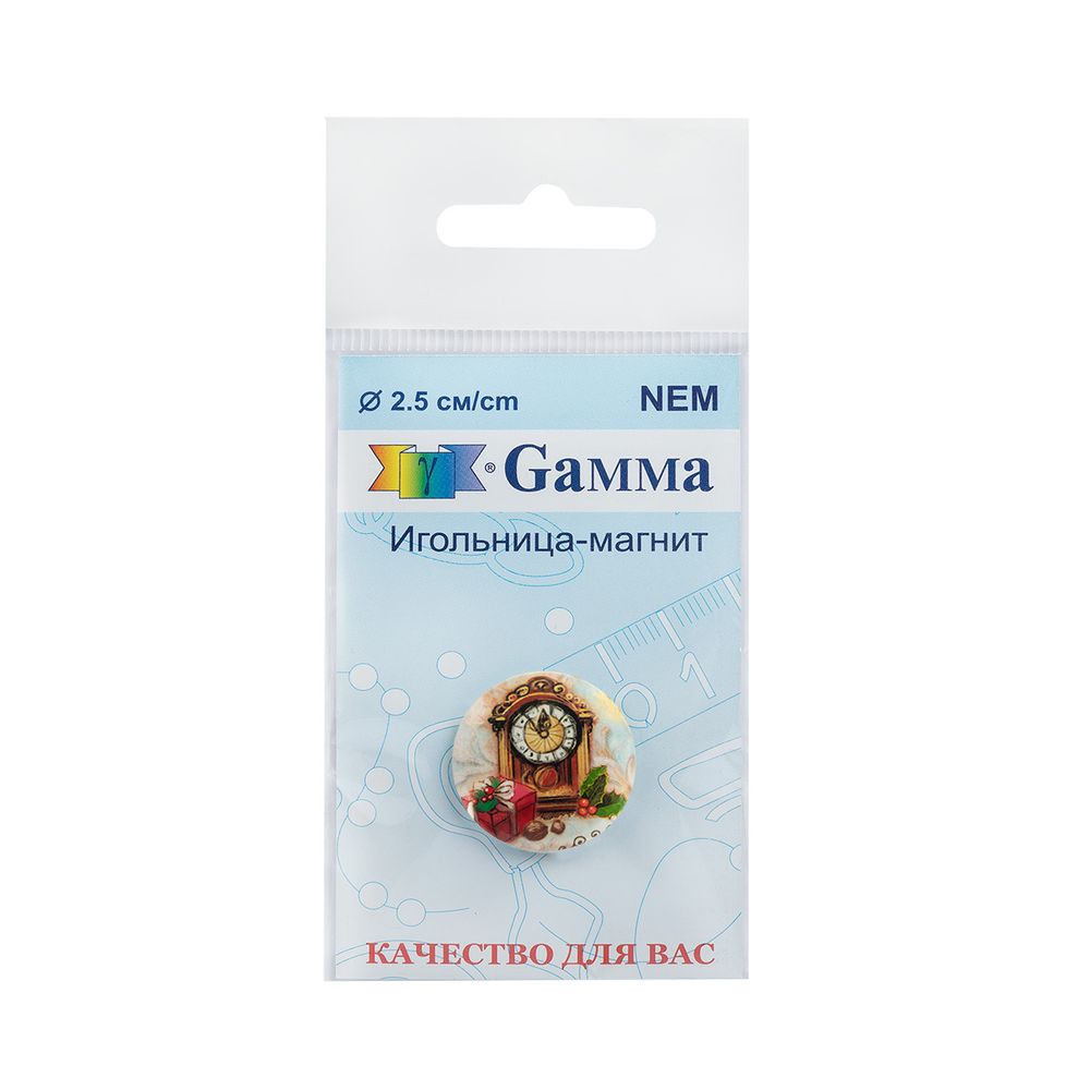 Игольница магнитная №48 Новогодние часы, Gamma NEM