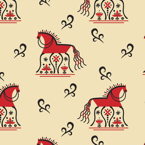 Ткань для пэчворка Peppy Мезенские узоры, отрез 50х50 см, 135 г/м², МУ-11 св.бежевый, Peppy