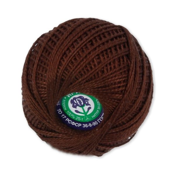 Пряжа ПНК им.Кирова Ирис / уп.20 мот. по 25 г, 150м, №5710 коричневый
